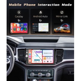 Single Din Car Stereo with Carplay,AM/FM,Android Auto,7 Inch 1080P Touch Screen,5.1Bluetooth Car Audio with HD Backup Camera,EQ,GPS,Mirror Link,SWC,7-Color Backlight,AUX/USB/U Disk,External Mic