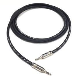 2 Foot Pro Audio 1/8 inch (3.5mm) TRS to 1/8 inch (3.5mm) TRS Balanced Cable by Custom Cable Connection