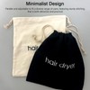 Hair Dryer Storage Bags with Drawstring - Elegant Black and
