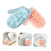 Baluue 2pcs Double Sided Loofah Exfoliating Mitt Bath Body Scrubber