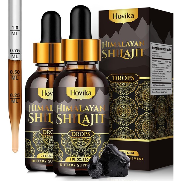 Himalayan Shilajit Resin Liquid Drops, Pure Organic Himalayan Shilajit Resin