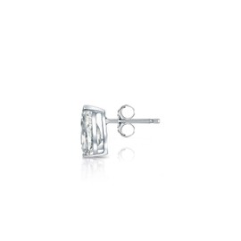 14k White Gold Pear Diamond Simulated Cubic Zirconia Men SINGLE STUD Earrings V-Prong (1/4ct,Excellent Quality)