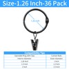 Manysky 36 Pack 1.26 Inch Openable Curtain Rings with Clips,