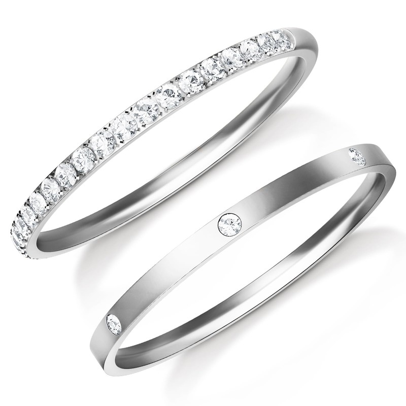 ZOOROO 2-Pack 14K Gold Plated Stacking Rings for Oura Ring