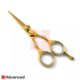 Medentra Barber Hair Cutting Scissor 4.5'' Gold Color Hair Dressing Mustache Razor Shears