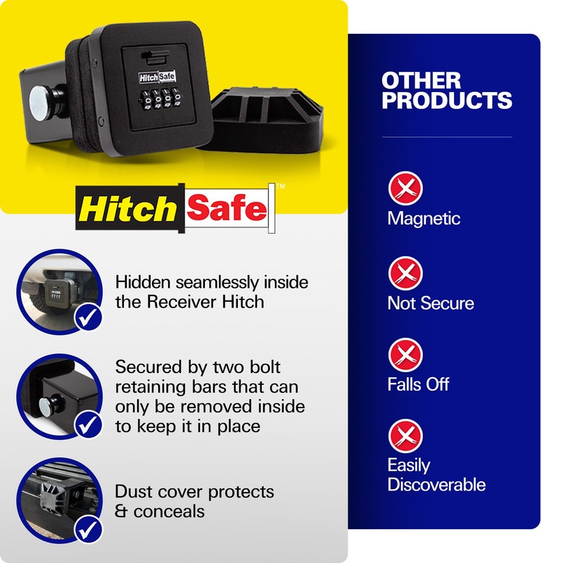 HitchSafe HS7000 Key Vault | Hidden Trailer Hitch Safe for