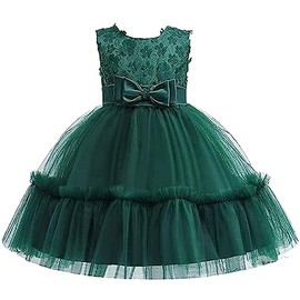 Bowknot Baby Girl Baptism Christening Ball Gown Dresses Toddler Wedding Bridesmaid Easter Christmas Lace Tutu Dress 18M 2T Green 90