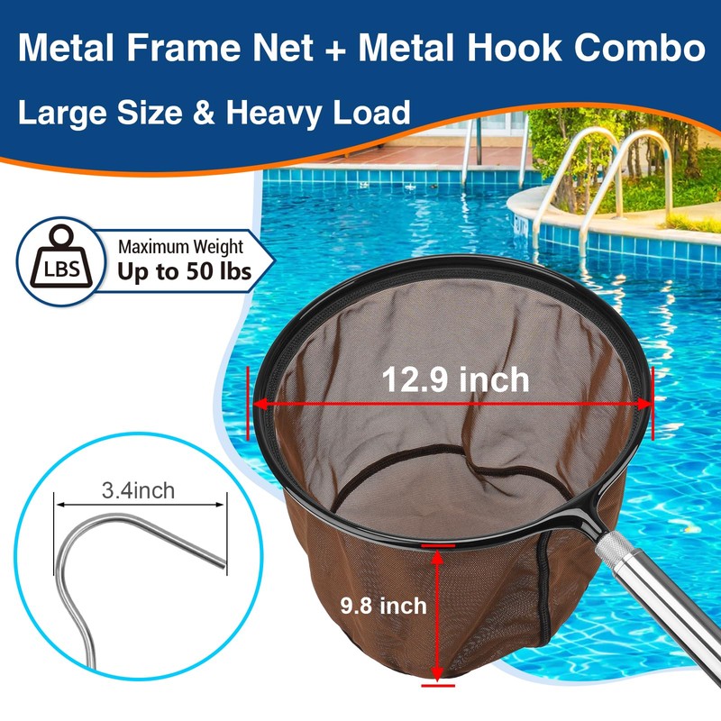ORAPXI Pool Nets Swimming Pool Leaf Skimmer Nets, Fine Mesh