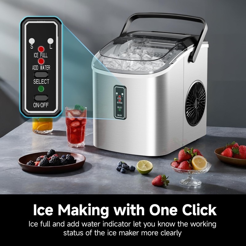 EUHOMY Ice Maker Countertop, 9 Cubes Ready in 6 Mins,