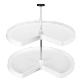 Organizador De Cocina Giratorio 3/4 Doble Canastila Blanco Blanco