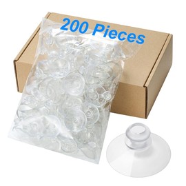 LuluEasy 200 Pieces 1.2 inch Small Clear Suction Cups for Glass, Without Hooks Without Holes, Thick Professional Strength Sucker Pads for Organization Decoration Window Bathroom Car Radar Detector