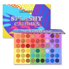 UCANBE Eyeshadow Makeup Kit, 54 Colours Eyeshadow Palette & 15 Pieces Makeup Brush Set, 6 in 1 Glitter Shimmer Matte Eyes Cosmetic Makeup Palette with Makeup Brush Set