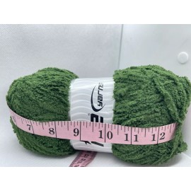 Ice Jungle Green Puffy Short Eyelash Yarn 68173 Ice 100 Gr 180 Yds Micro Fiber