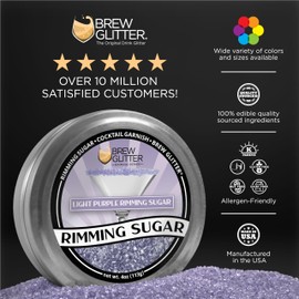 Brew Glitter - Light Purple Rimming Sugar (1LB, 1x Resealable Bag) Cocktail Garnish for Mixed Drinks & Refreshments