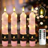 6.5 Inch Short Flameless Taper 4 Pack Pink Handmade Real