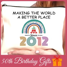 13th Birthday Gifts for Girls, Sweet 13th Cosmetic Bags, 13th 2012 Birthday Decorations Makeup Bags for Her, Sister, Daughter, Niece, Cute Cosmetic Travel Pouch for Teen Girls