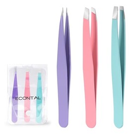 Tweezers Set with Case for Eyebrow Plucking, Straight Oblique Pointed Tweezers, Slicker Tweezers, Splinter Tweezers, Pointed Tweezers, Eyelash Tweezers