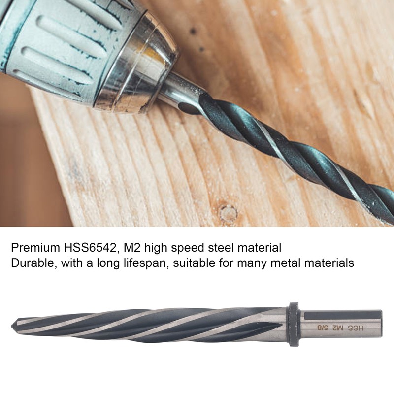 Construction Reamer 5 Flute 5/8in 12.7mm Diameter Round Shank Spiral