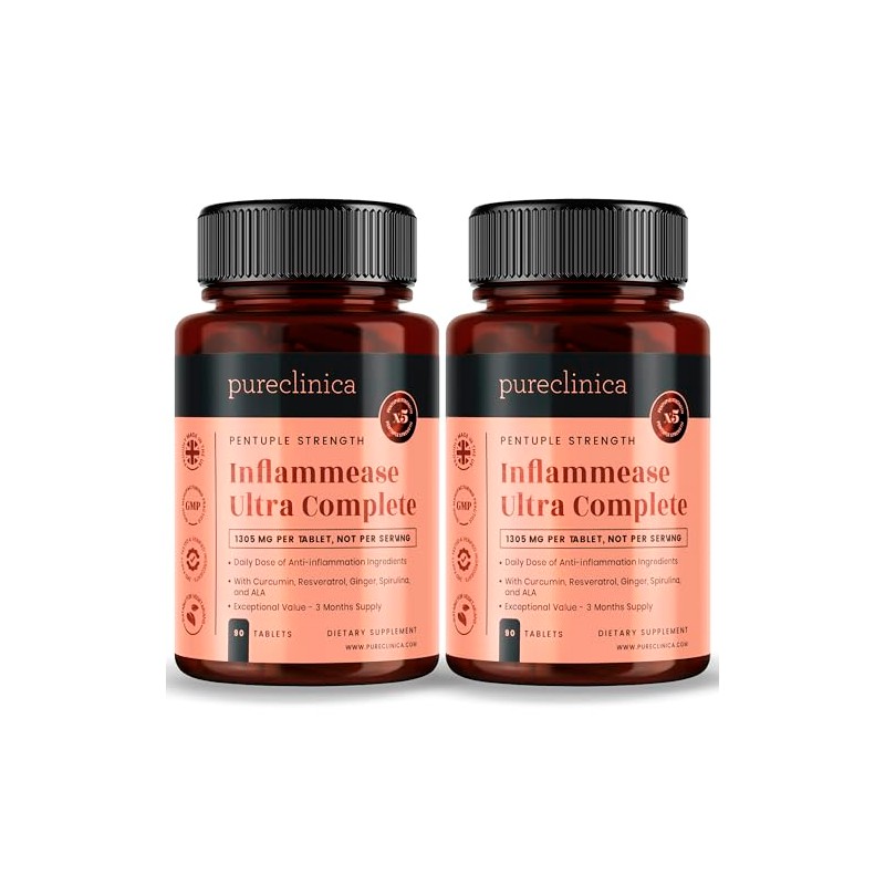INFLAMMEASE Ultra Complete 1305mg x 180 Tablets (Ginger, Curcumin, Spirulina,