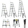 6+7 Step Ladder 6.3FT A-Frame Aluminum Telescoping Ladder Portable Multi-Purpose