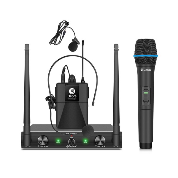D Debra Audio AU200 Pro UHF 2 Channel Wireless Microphone