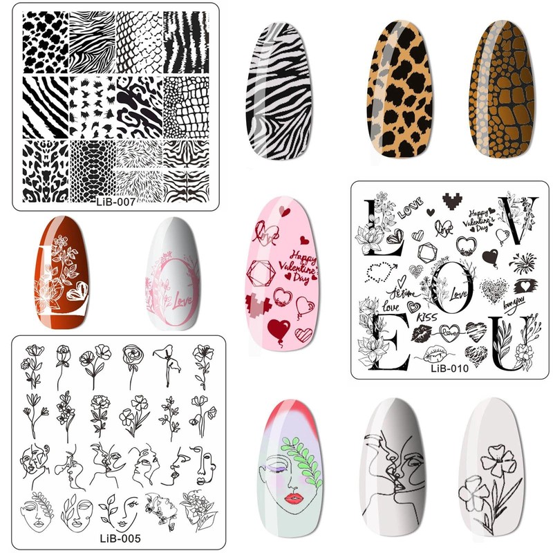 12PCS Nail Art Stamping Plate Nail Stamper Kit