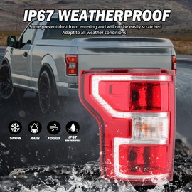 Driver Side Tail Light Assembly Compatible with Ford F-150 2018-2020 With Bulb and Harness Left Tail Lamp