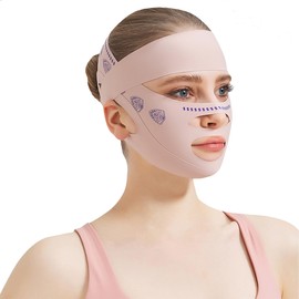 AAGWW Small Face Belt, Face Line, Tightening, Small Face, Nasolabial Line, Slimming, Instruction Manual Included, Face Lift, Adjustable, Breathable, High Elasticity, Beautiful Face, Unisex, Face Lift