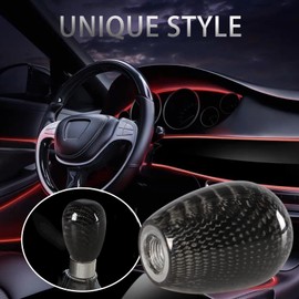 GSTP Universal Real Carbon Fiber Shift Knob Gear Shift Knob with 3 Adapters Compatible with Most Manual Vehicles Black