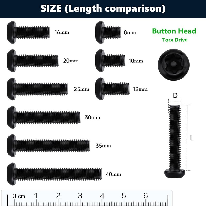 M6-1.0 x 16mm Tamper Proof Button Head Security Screws, Stainless