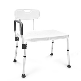 Sangohe Transfer Bench for Bathtub, Heavy Duty Shower Chair with Backrest, Height Adjustable Shower Bench Shower Chair for Elderly and Disabled, 400 lbs Weight Capacity, 799L