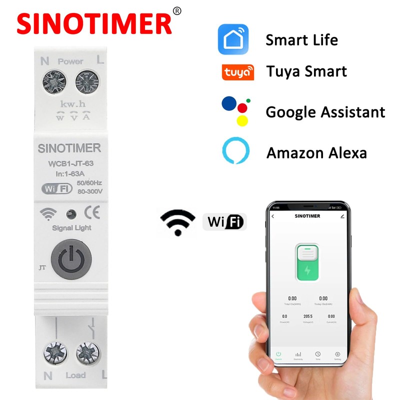 WiFi Circuit Breaker DIN Rail WiFi Smart Circuit Breaker DIN