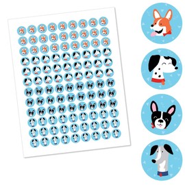 Big Dot of Happiness Pawty Like a Puppy - Dog Baby Shower or Birthday Party Round Candy Sticker Favors - Labels Fit Chocolate Candy (1 sheet of 108)