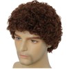 Salaibs Men's Brown Afro Wig Curly Short Wig 70s 80s