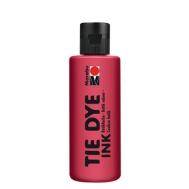 Marabu TIE DYE INK 17300004031 - Colore batik rosso ciliegia, 80 ml, colore a base d'acqua, vegano, per tessuti chiari, fino al 20% di fibre sintetiche