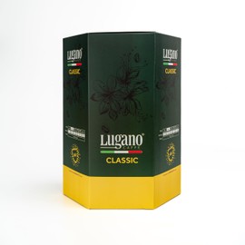 Lugano Espresso Capsules - Classic Blend, Nespresso Compatible, Biodegradable Pods, Italian Coffee, 60 Capsules - 6 Sleeves, Sustainable Packaging