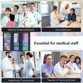 DayoRa Foldable Nursing Clipboard with 6 Medical Cheat Sheets - 12.6"x8.78" 2-Pack Nurse Board Foldable, Folding Chart for Nursing School Essentials & Hospital Staff (Black)