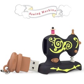 LEIZHAN Cute USB Flash Drive 32GB Sewing Machine Shape Thumb Drive Memory Stick Data Storage Gift Pendrive, Black
