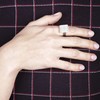 ALEXASCHA® Statement Ring with Square Stone • Hypoallergenic Stainless Steel