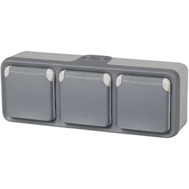 legrand 191515 Plexo Triple Socket for Flush-mounting, Gray