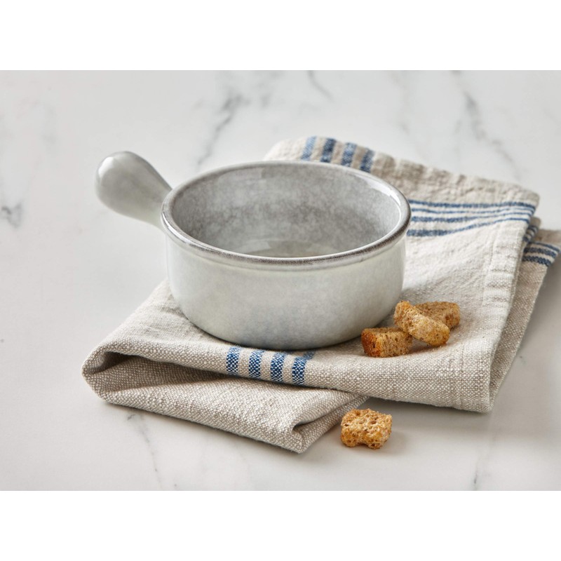 tag 4.8" Stinson Grey Round Bowl with Handle Oven Baker