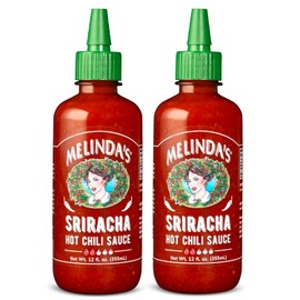 Melinda’s Sriracha Hot Sauce - Classic, Gourmet Sriracha Sauce Made with Fermented Red Jalapeños & Garlic - Keto, Vegan, Non-GMO and Gluten Free Hot Sauce - 12oz, 2-Pack