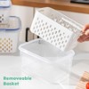 2 Pack Fruit Storage Containers for Fridge with Removable Drain