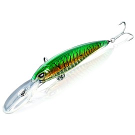 Topwater Fishing Lure Sinking Minnow for Saltwater and Freshwater Bionic 3D Eyes VMC Hook Slow Jig Wobblers Artificial Bait for Sea Fishing Kits, Professional Pitch Vertical Ocean Lure for Large Fish