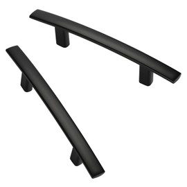 homdiy 20 Pack Cabinet Pulls Black Cabinet Handles 3" Kitchen Drawer Pulls - Curved Arch Black Pulls for Dresser Cupboard Door Cabinet Hardware, 5-1/4" Length