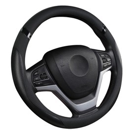 Cxtiy Cxtiy Car Steering Wheel Cover for Men Women Universal Leather Steering Covers for Car SUV (Full-Black)