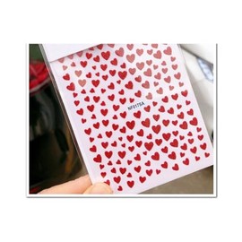 Glitter Heart Nail Sticker Love Hearts Valentine Day Self Adhesive Nail Decals Red Nail Wraps Stickers Manicure Supplies for Women Nails Full Long Lasting Easy Apply and Remove