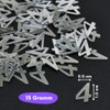 DIWULI Number Confetti Silver 4, Elegant Table Decoration Birthday