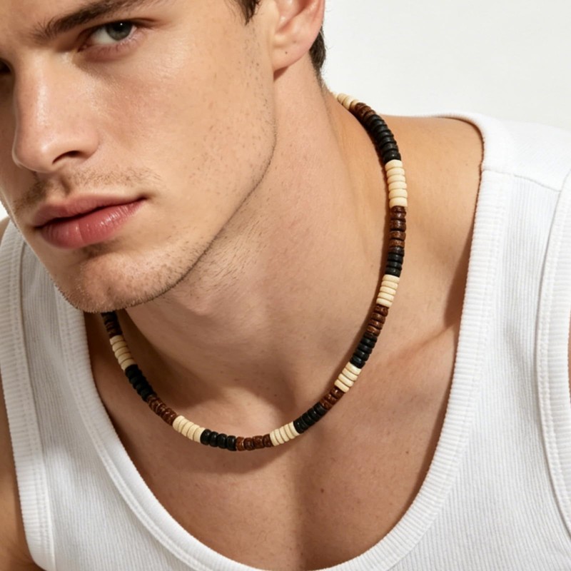 TCQVQT Puka Shell Necklace for Men Summer Beach Surfer Choker