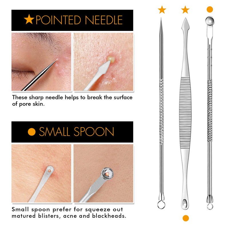 7-Piece Blackhead Remover Kit - Pimple Comedone Extractor Tool set